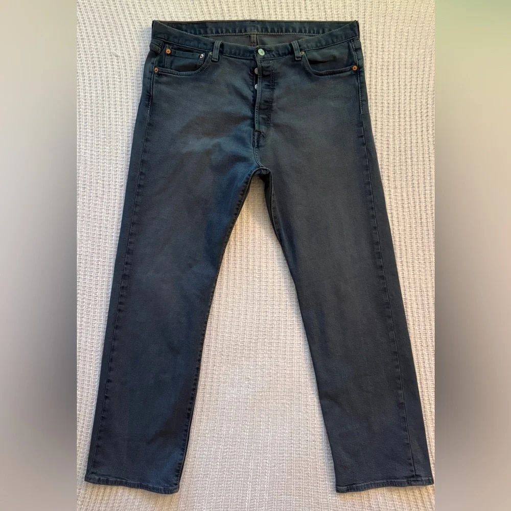Levi’s 501 Original Fit Straight Leg Jeans Gray Blue 36x30